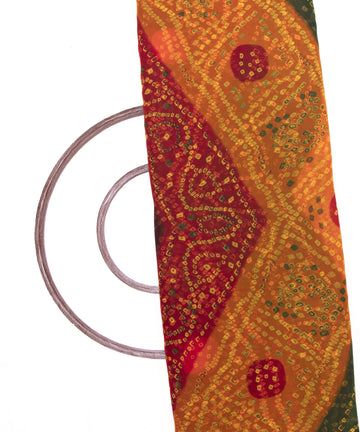 Multi Colour Bandhani Print Georgette Fabric